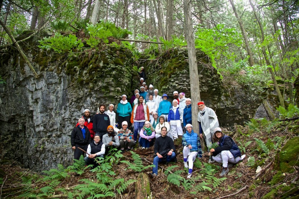 Kundalini Yogis Pausing for a Photo-Op on Our Contemplative Walk, Chakra Weekend at the Khalsa Farm, Sept. 13, 2015